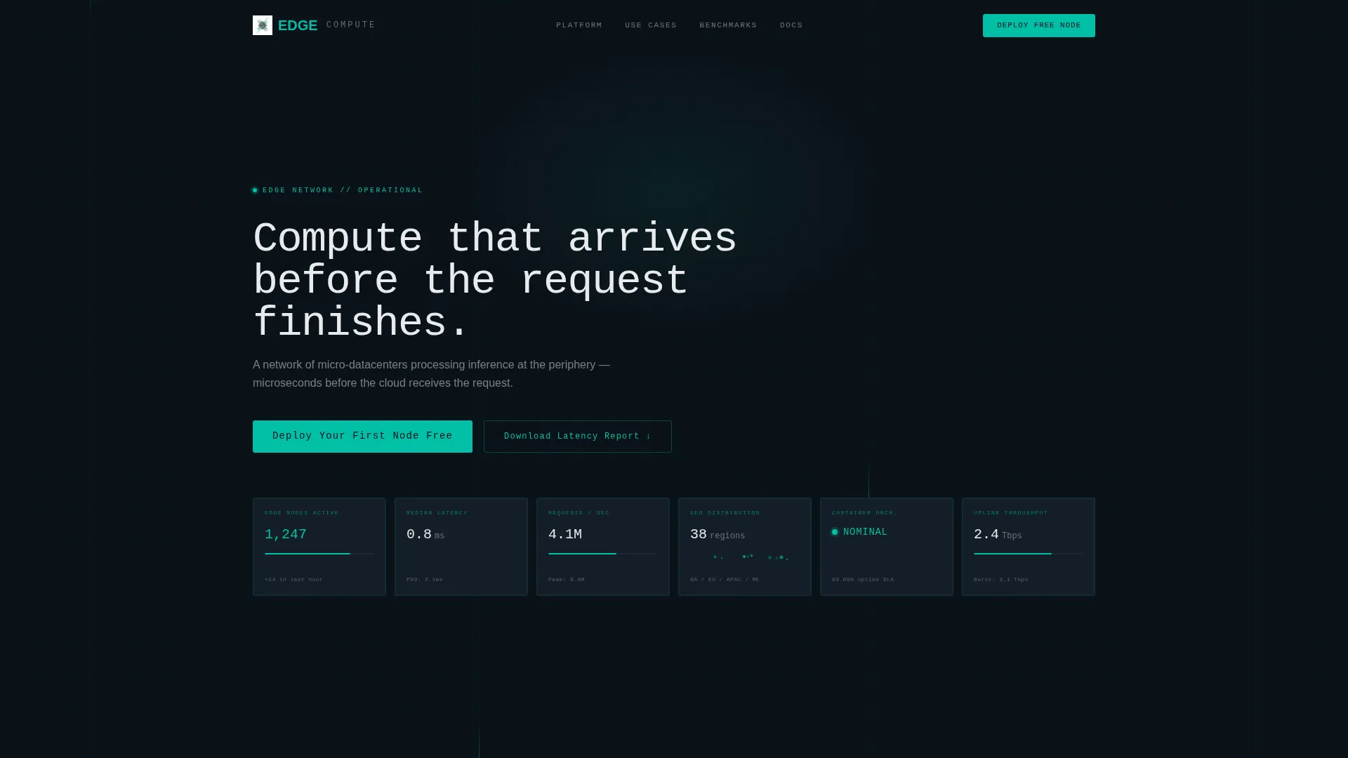 Computing Landing Page Template - Card Grid & Trial Flow