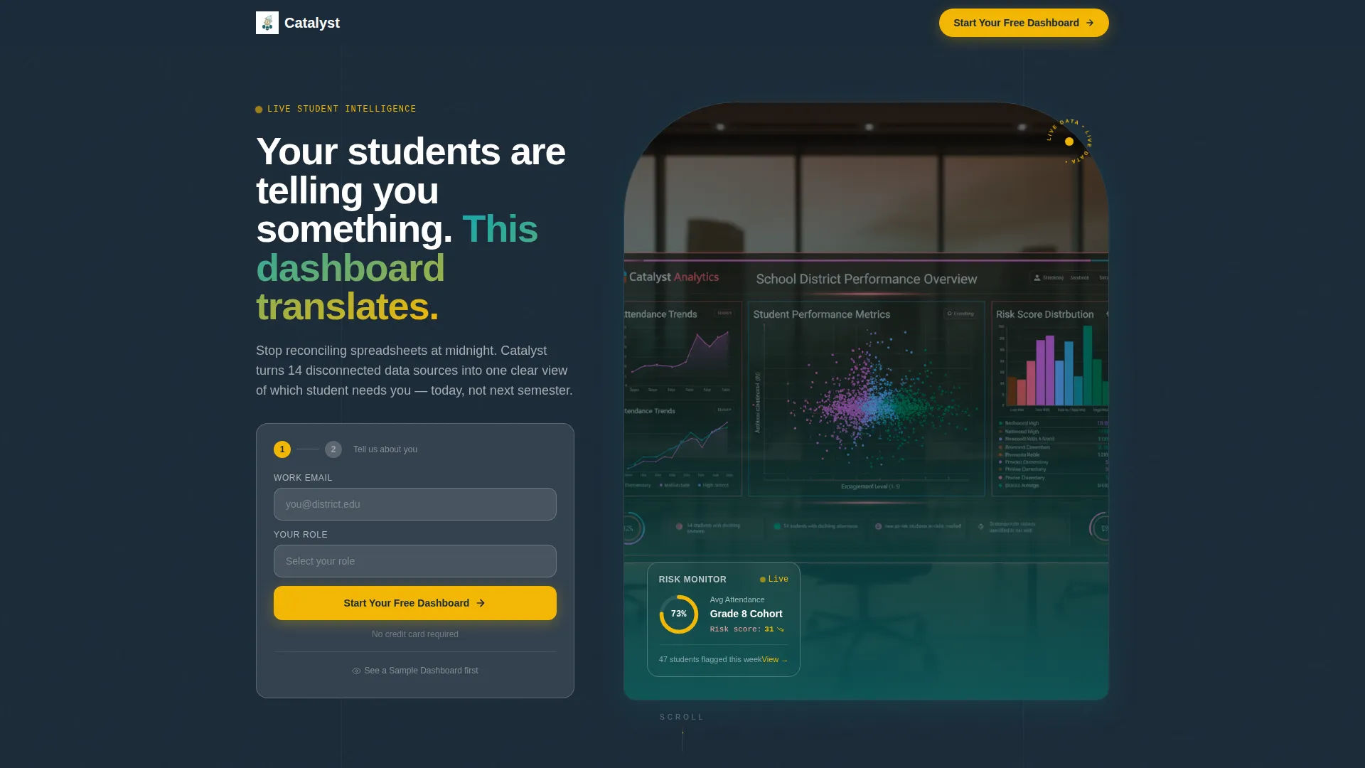 Education Analytics Dashboard Landing Page Template