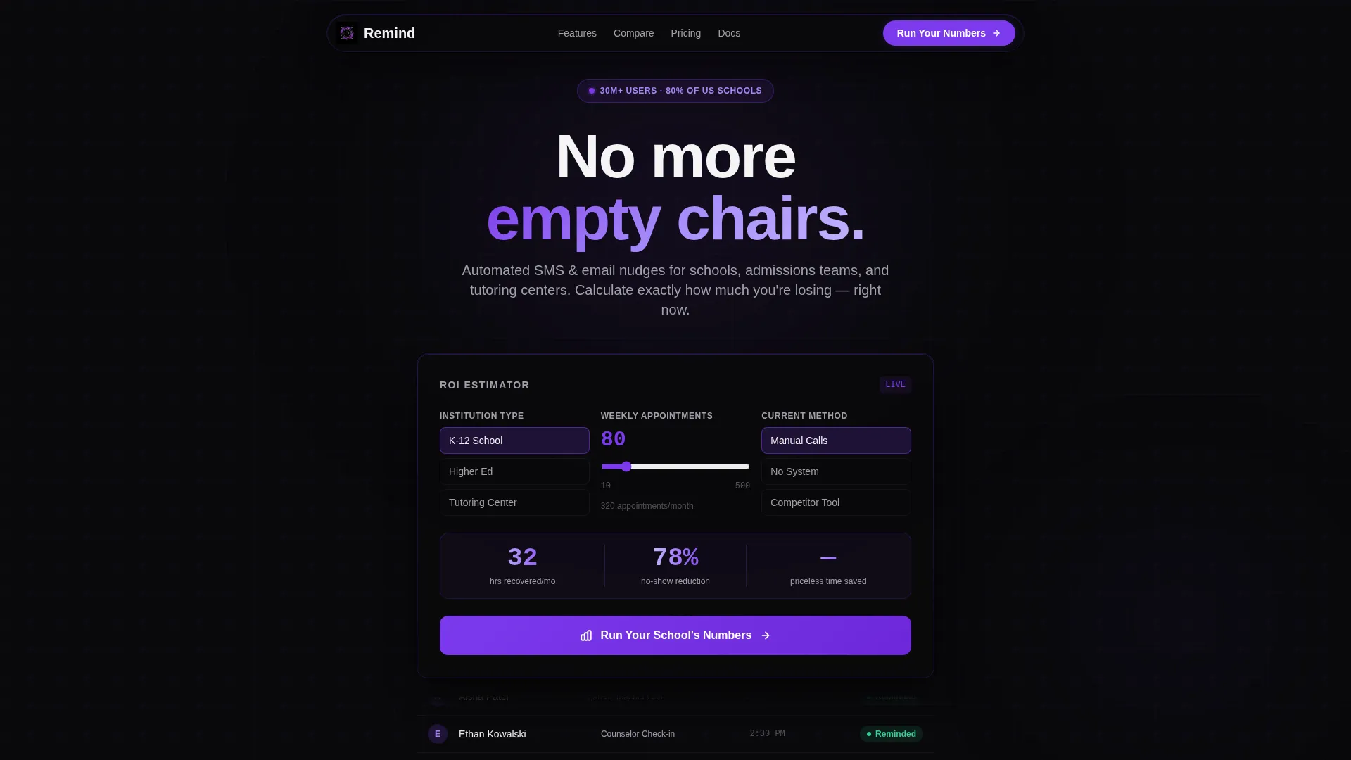 Education Appointment Reminder Landing Page Template