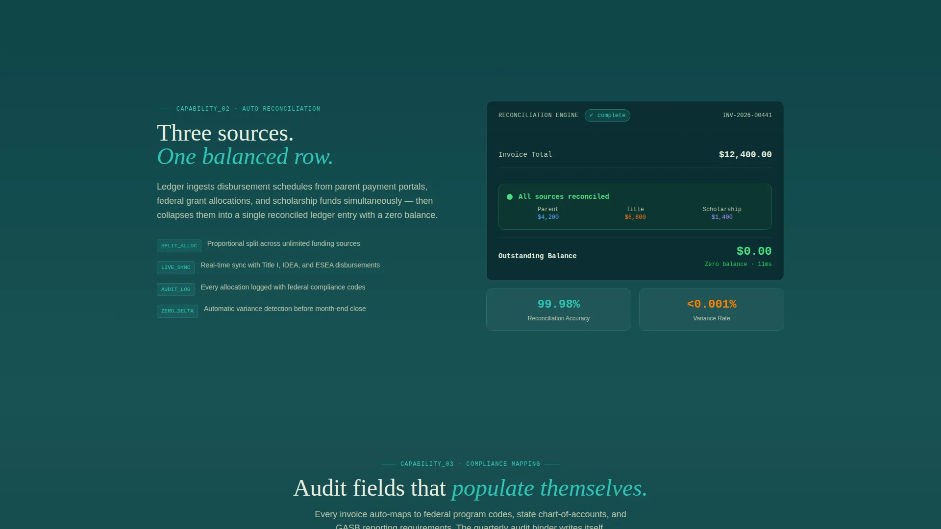 Education Billing & Invoicing Landing Page Template