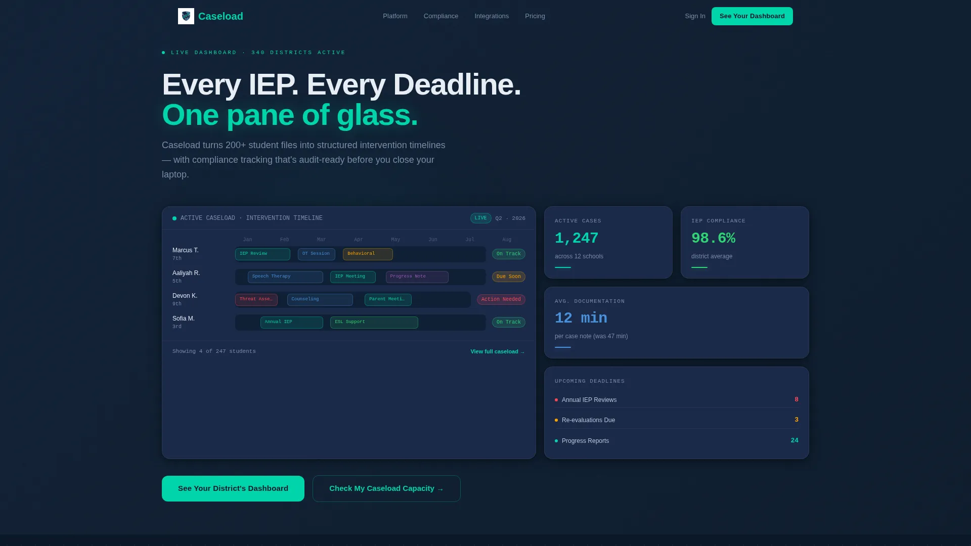 Education Case Management Landing Page Template
