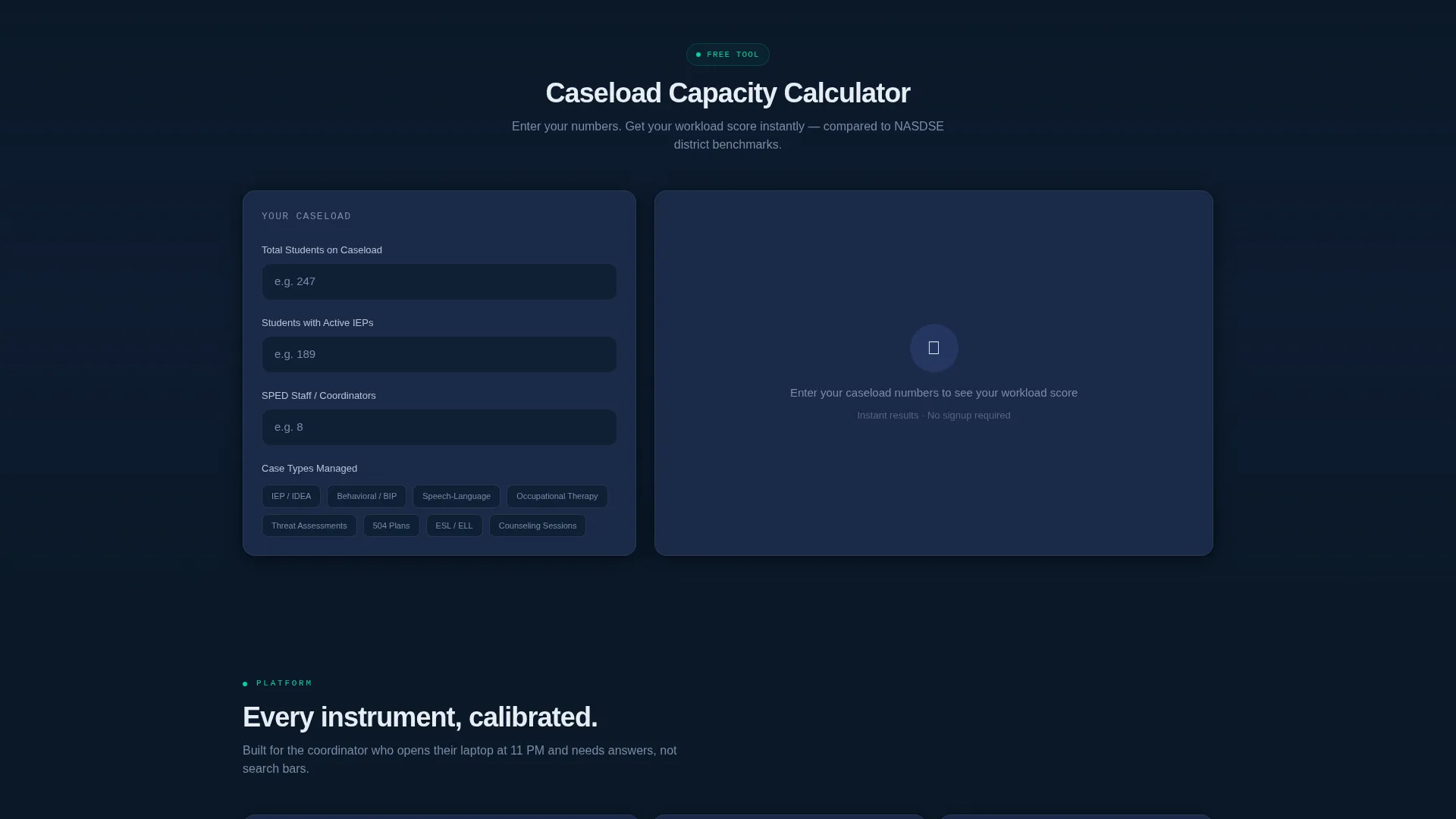 Education Case Management Landing Page Template
