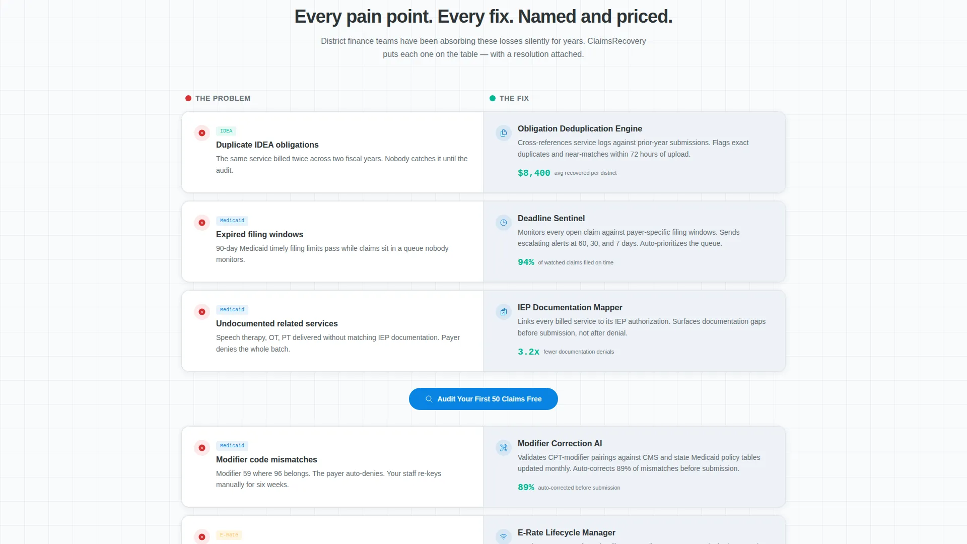 Education Claims Management Landing Page Template