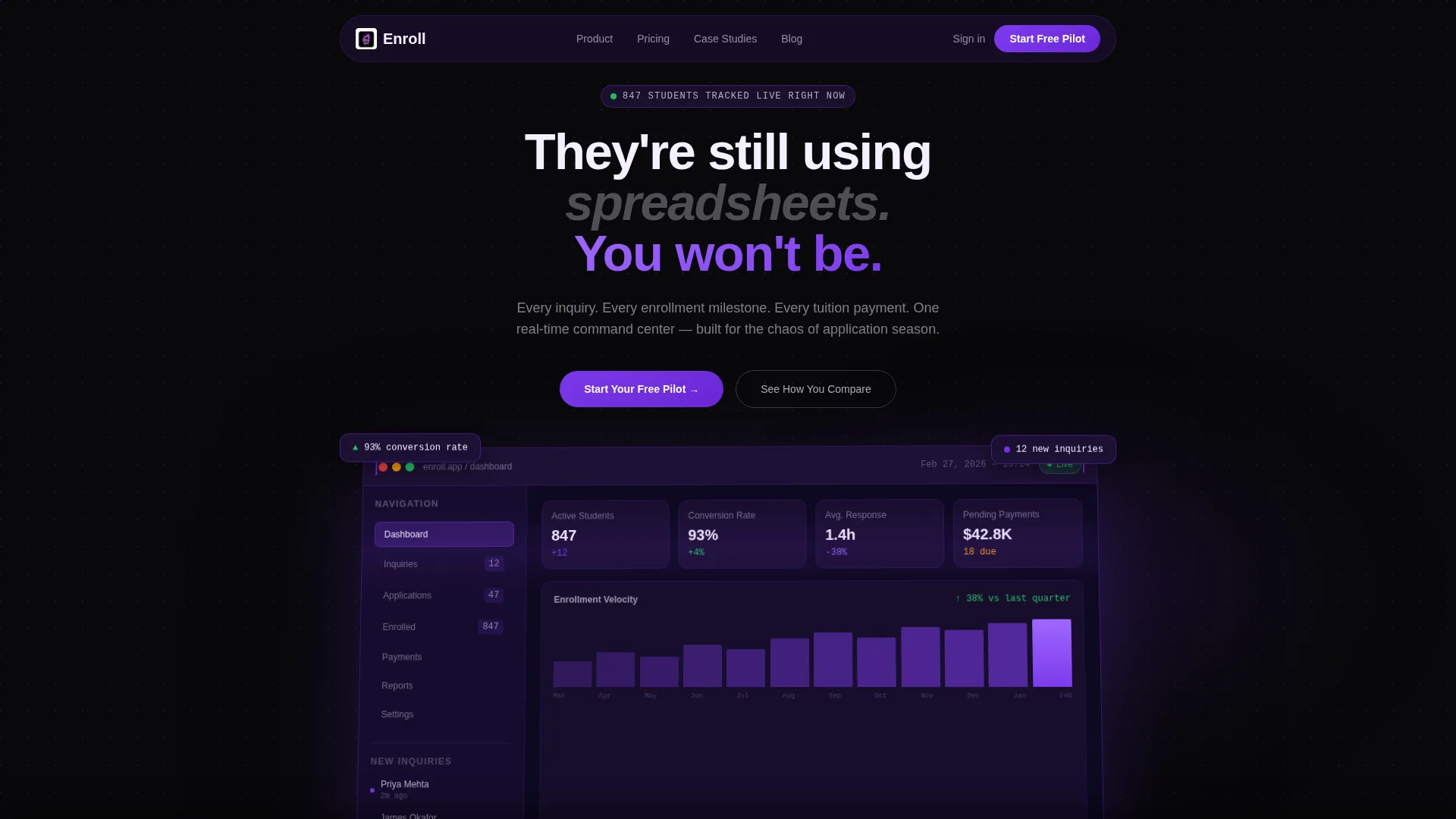 Education Client Management Landing Page Template