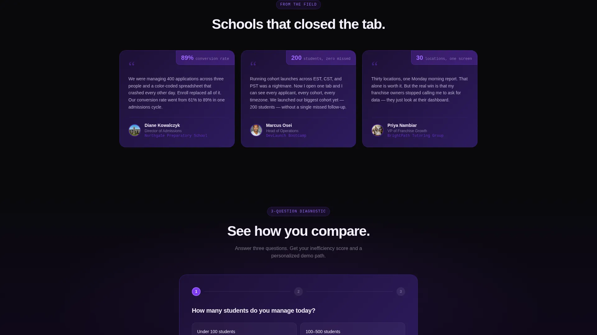 Education Client Management Landing Page Template