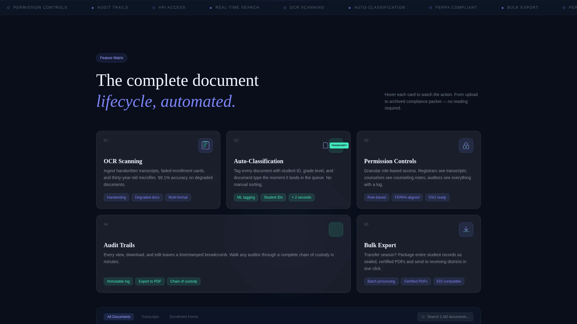 Education Document Management Landing Page Template