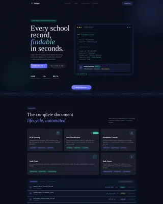 Education Document Management Landing Page Template