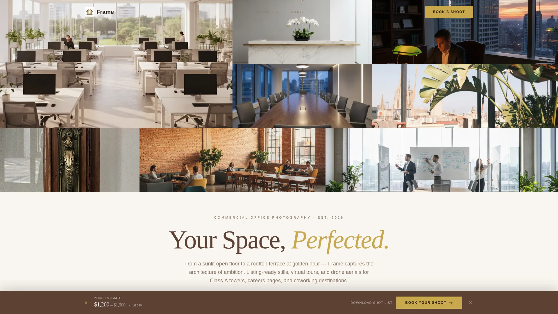 Commercial Office Photography Landing Page Template