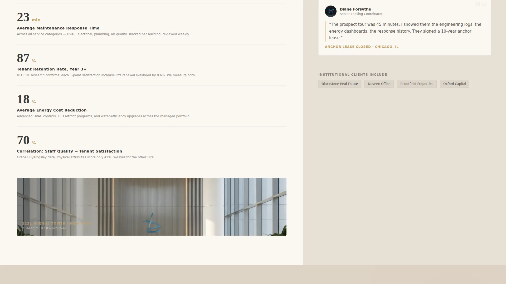 Commercial Office Property Management Landing Page
