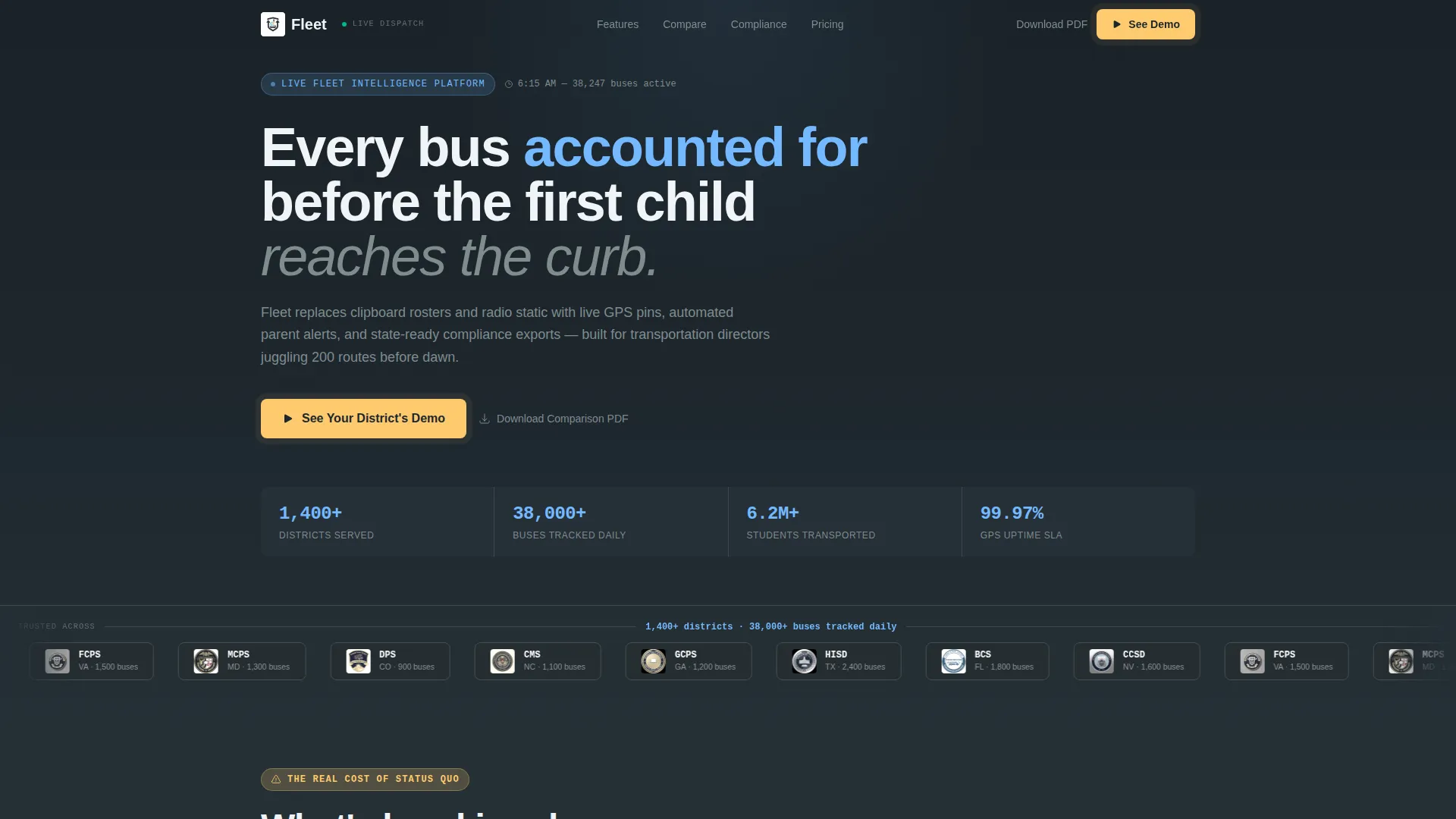 Real-Time Fleet Management Landing Page Template