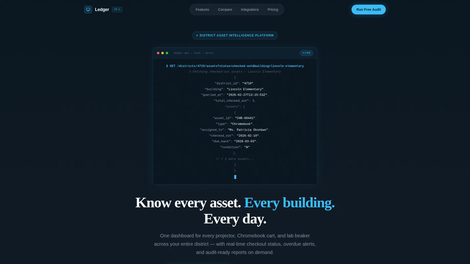 Education Inventory Management Landing Page Template