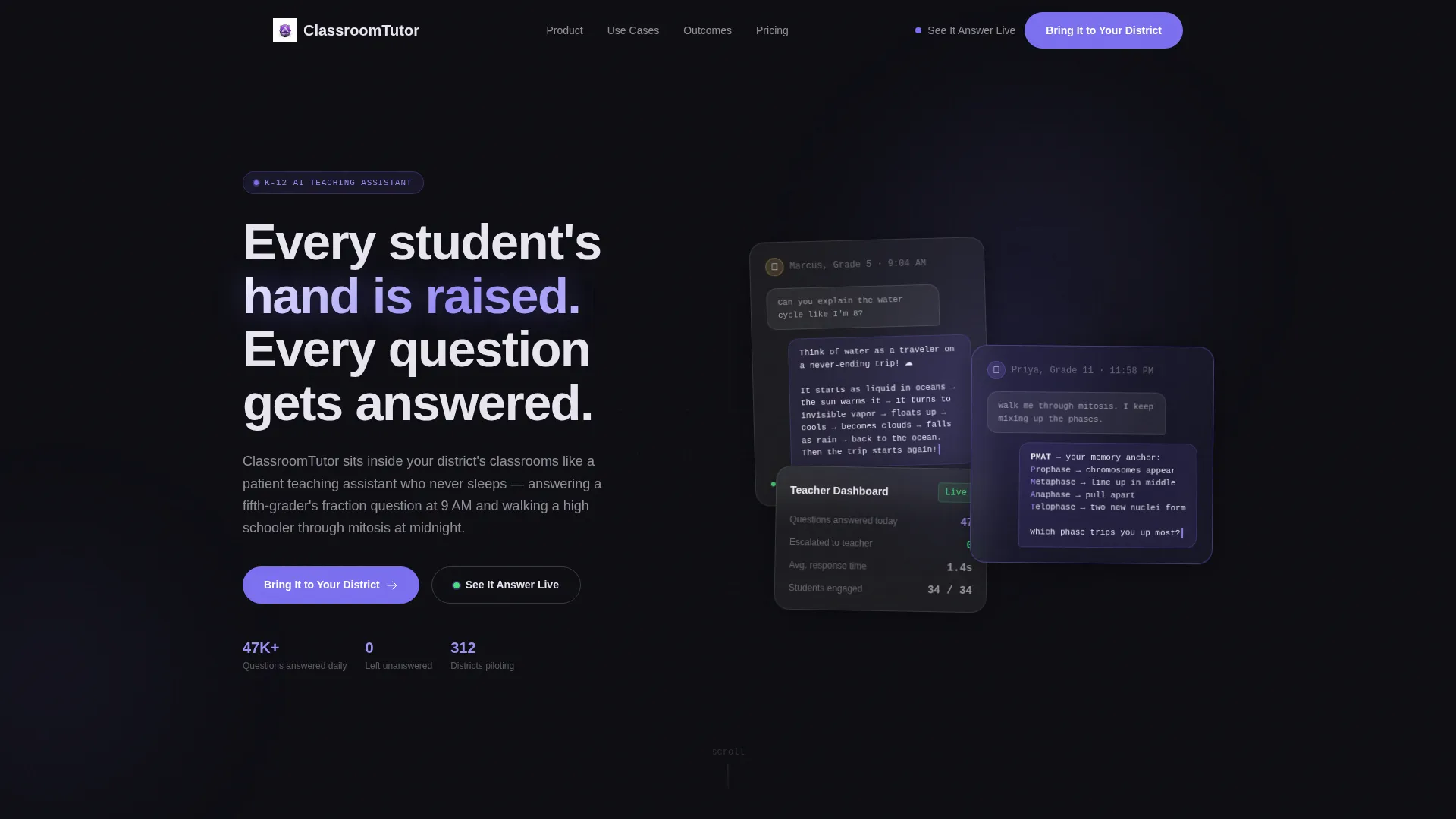 K-12 AI Chatbot Landing Page Template