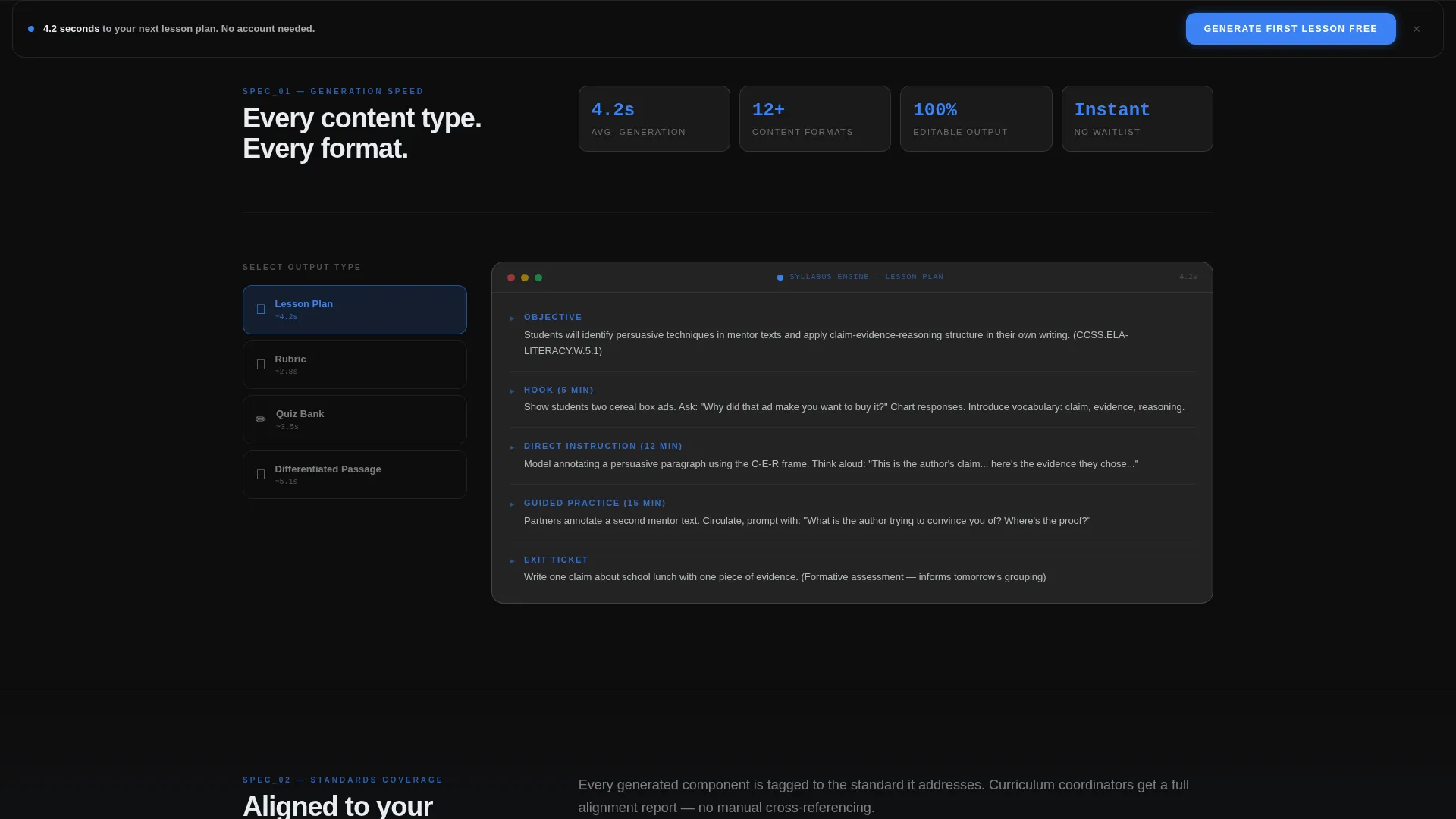 K-12 AI Content Writing Landing Page Template