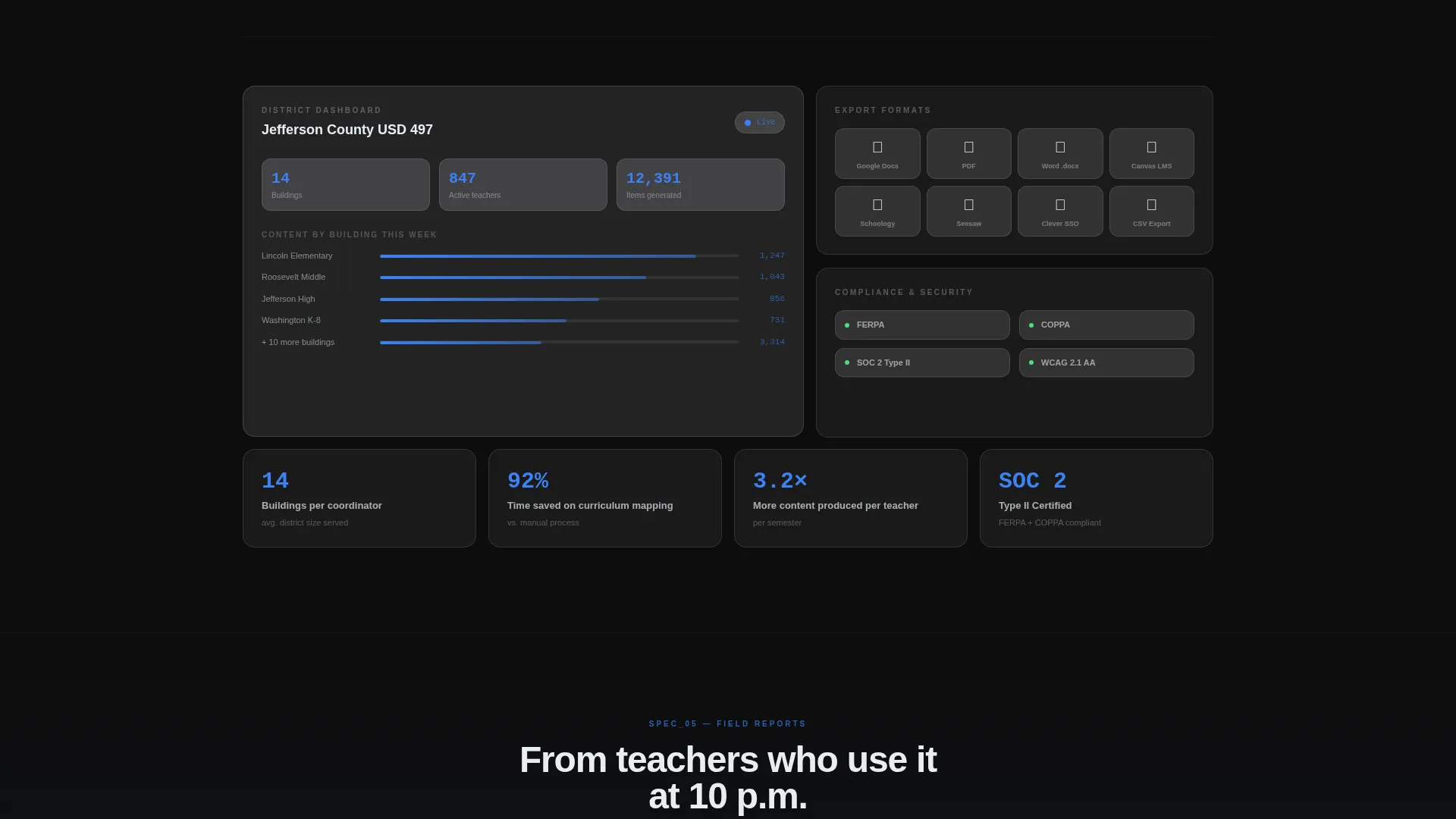K-12 AI Content Writing Landing Page Template