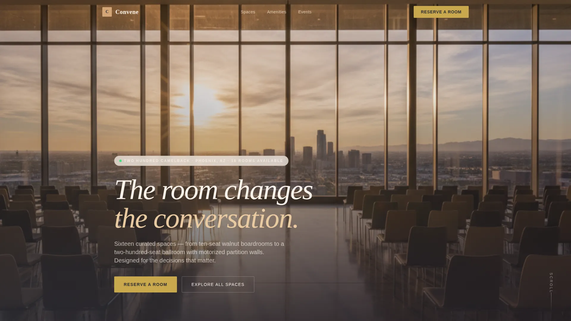 Executive Conference Center Rental Landing Page