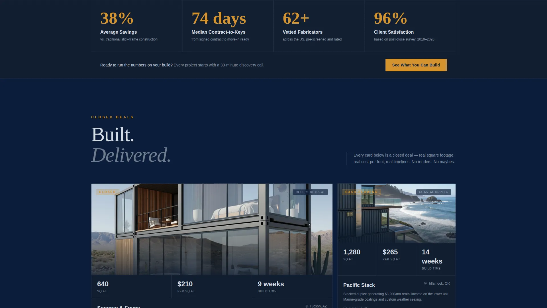 Container Home Buyer's Agent Landing Page Template