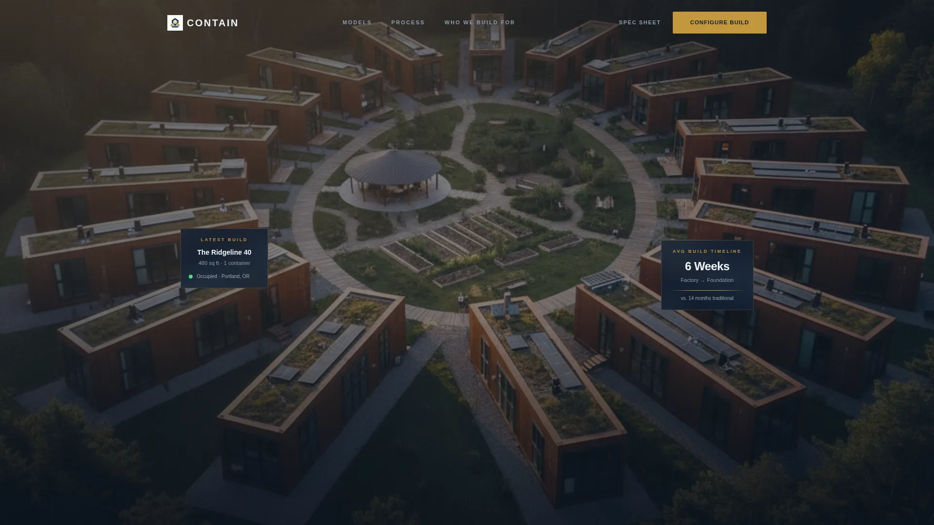 Container Home Developer Landing Page Template