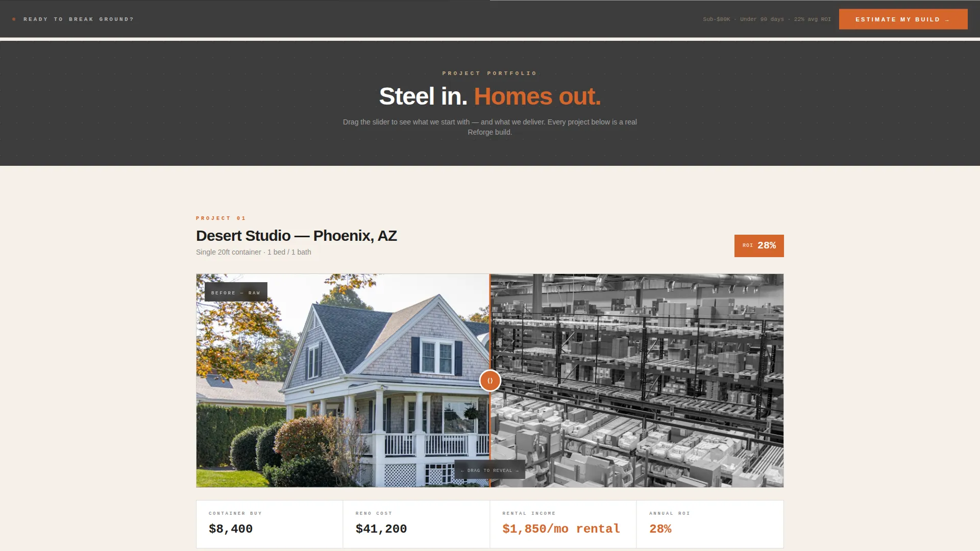 Container Home Landing Page Template