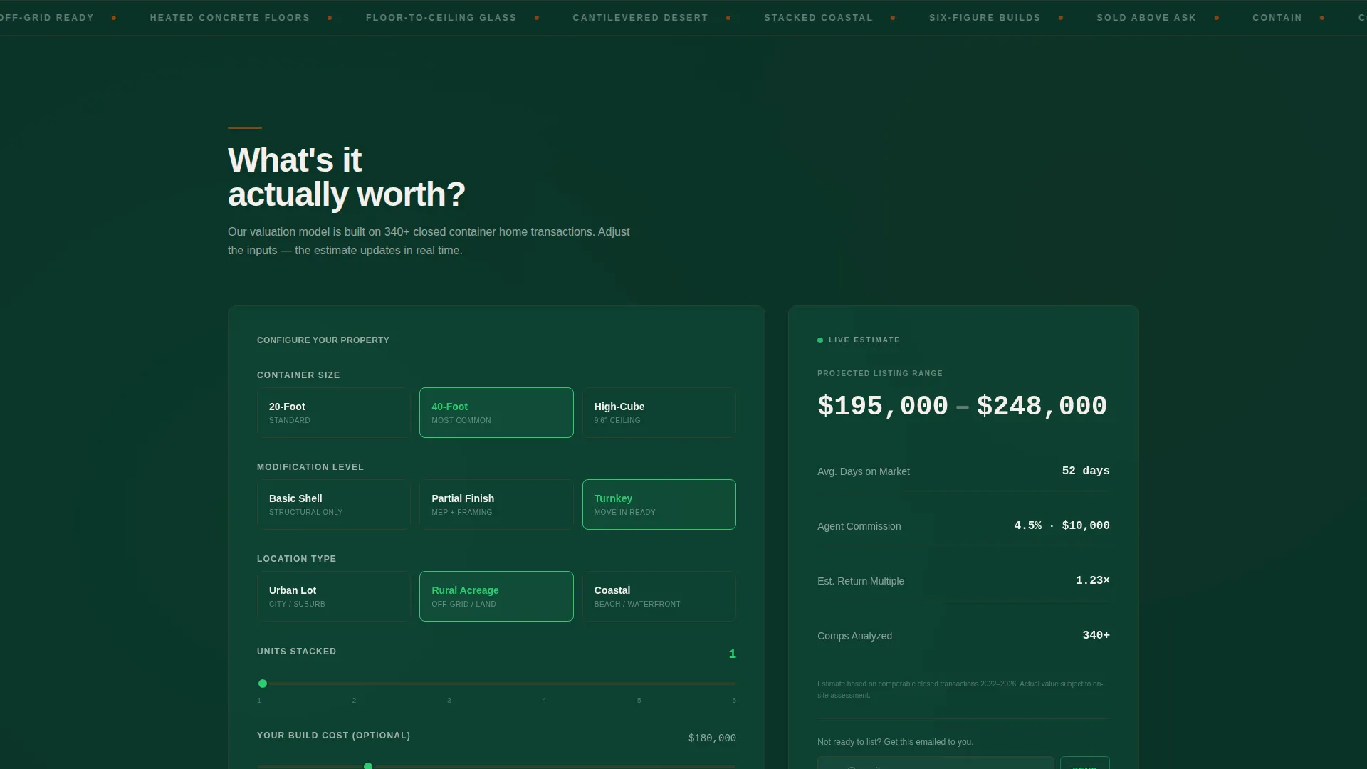 Container Home Seller Landing Page Template