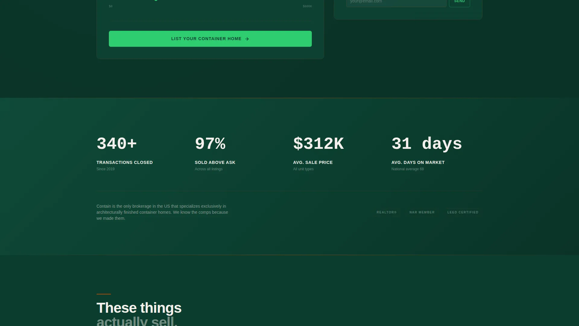Container Home Seller Landing Page Template