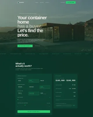 Container Home Seller Landing Page Template