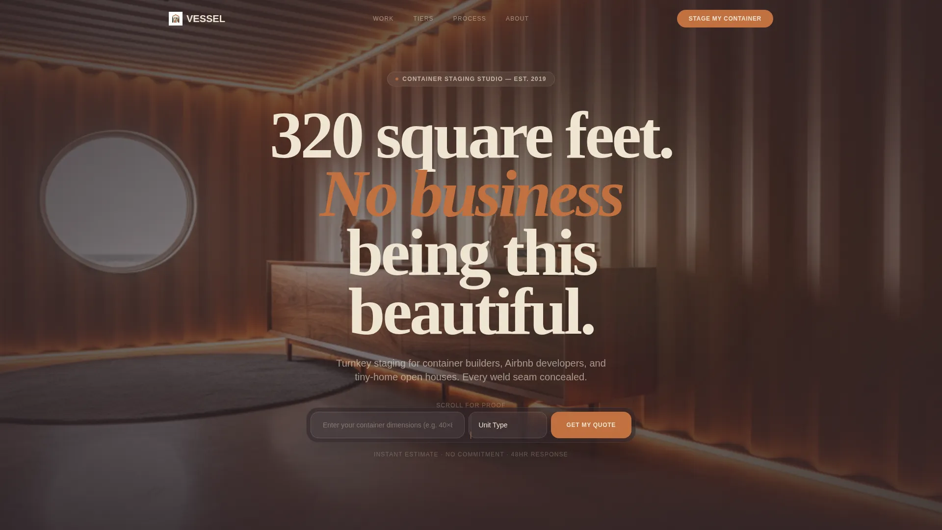 Container Home Staging Landing Page Template