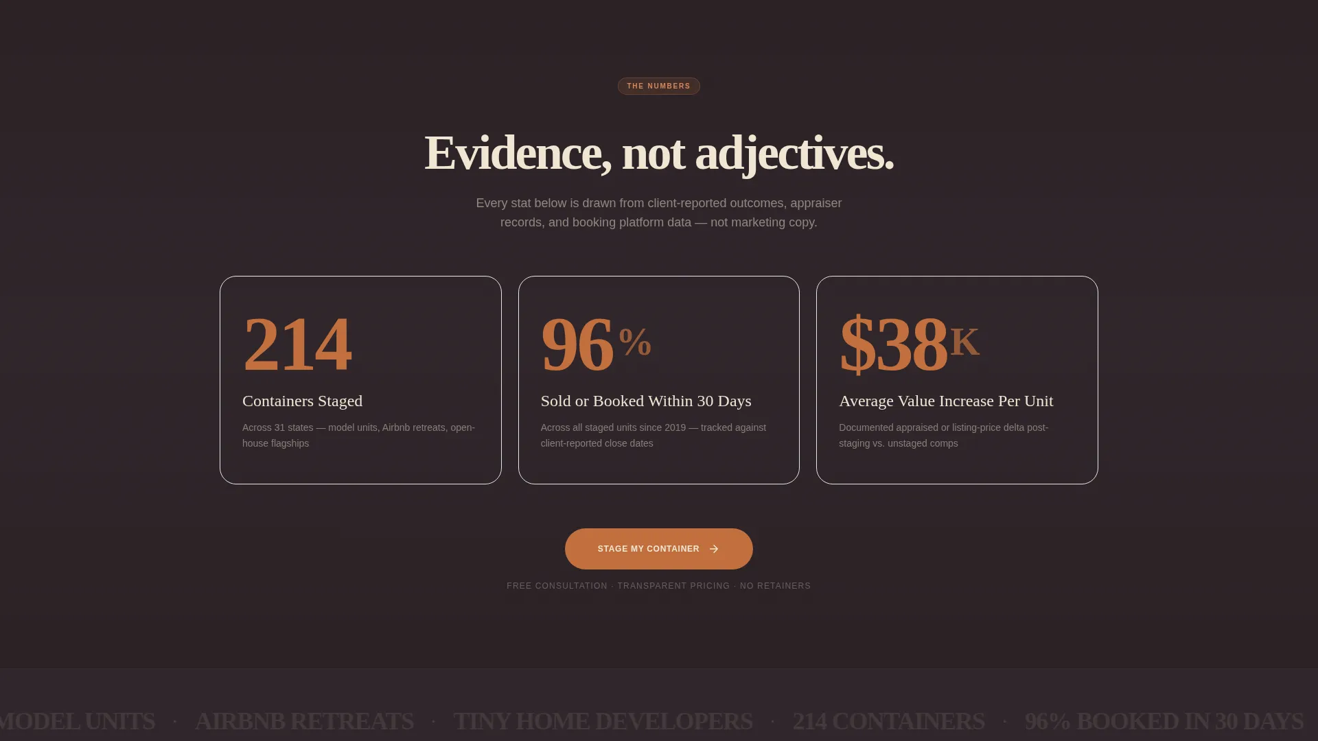 Container Home Staging Landing Page Template