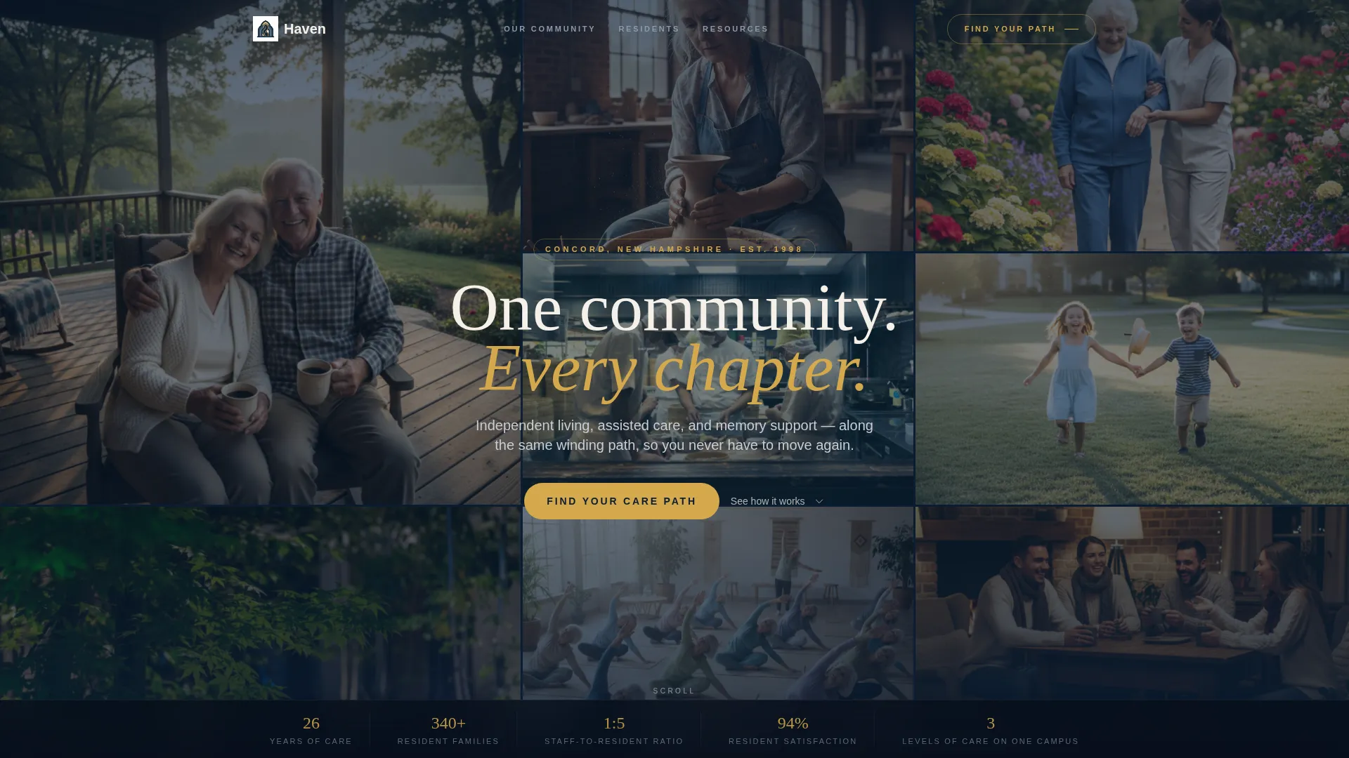 Immersive Retirement Community Landing Page Template
