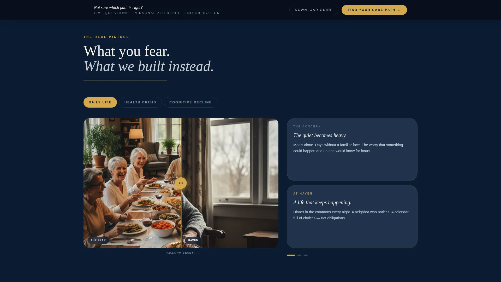 Immersive Retirement Community Landing Page Template