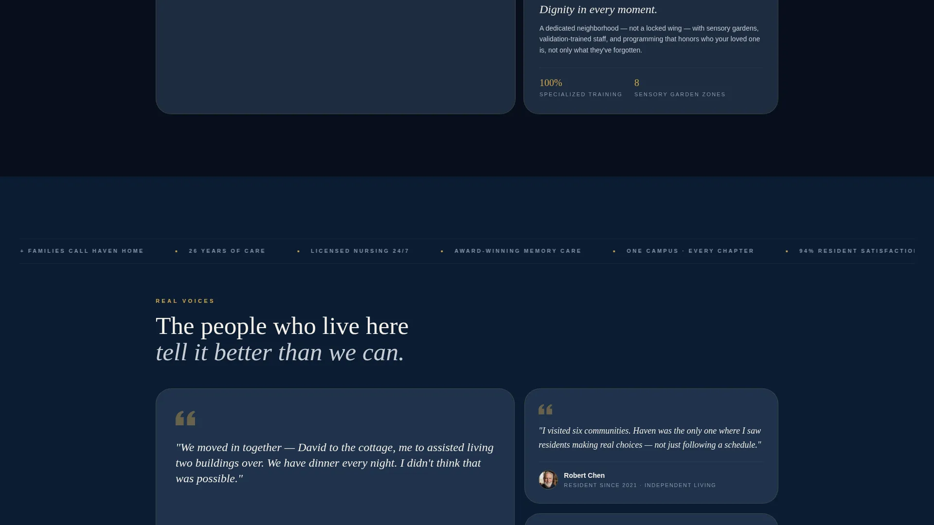 Immersive Retirement Community Landing Page Template