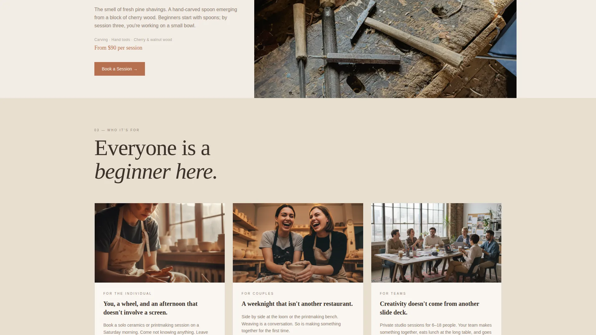 Inspiring Makerspace Landing Page Template