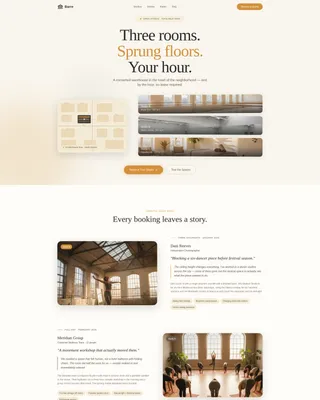 Studio Rental Landing Page Template for Dance Spaces