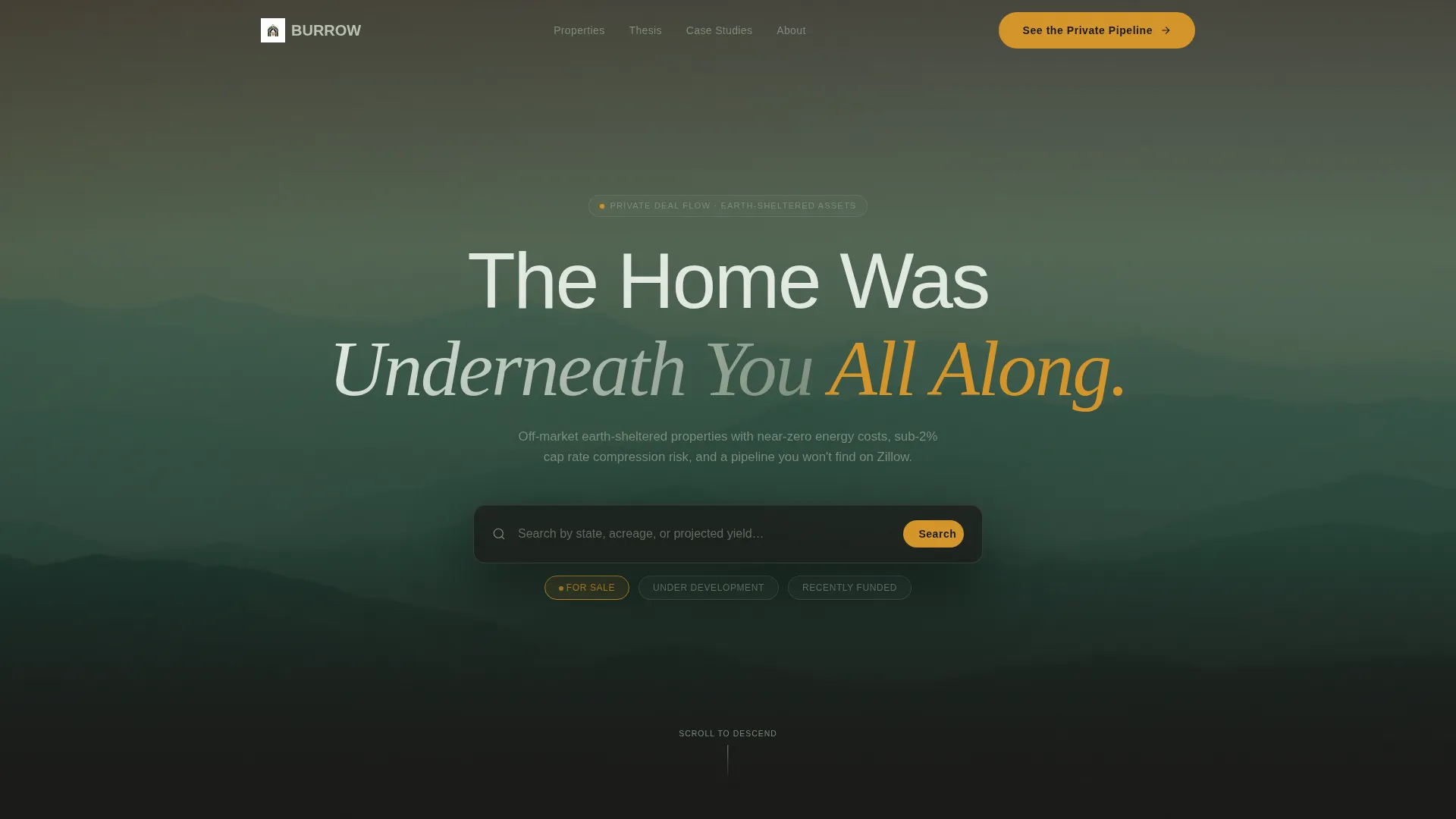 Earth-Sheltered Home Investment Landing Page Template