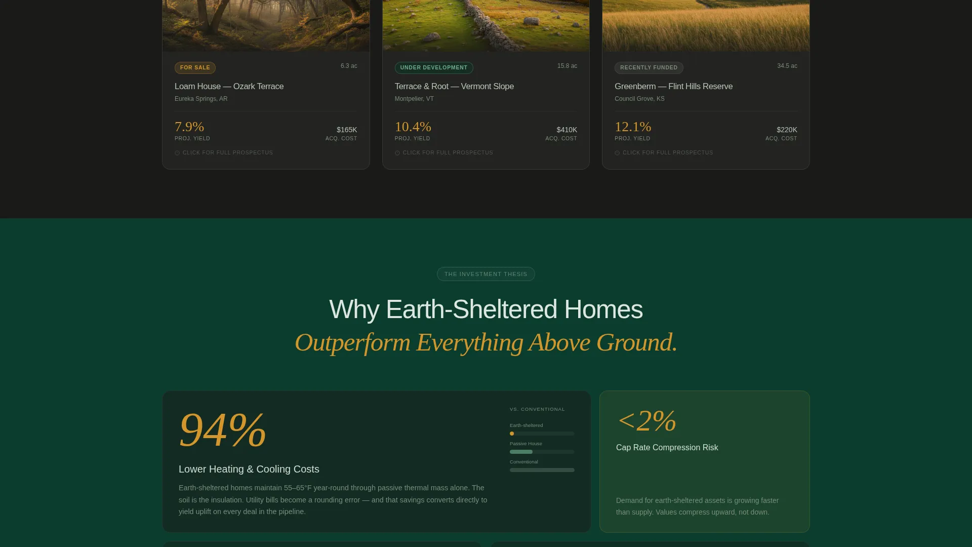 Earth-Sheltered Home Investment Landing Page Template