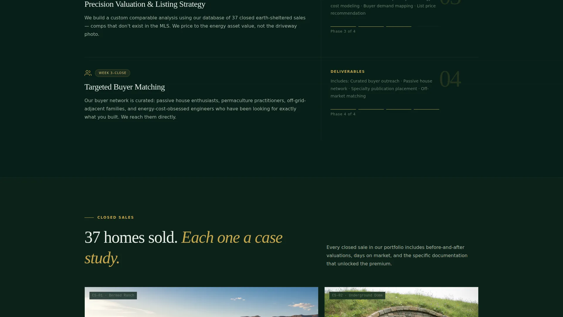 Earth-Sheltered Home Real Estate Landing Page