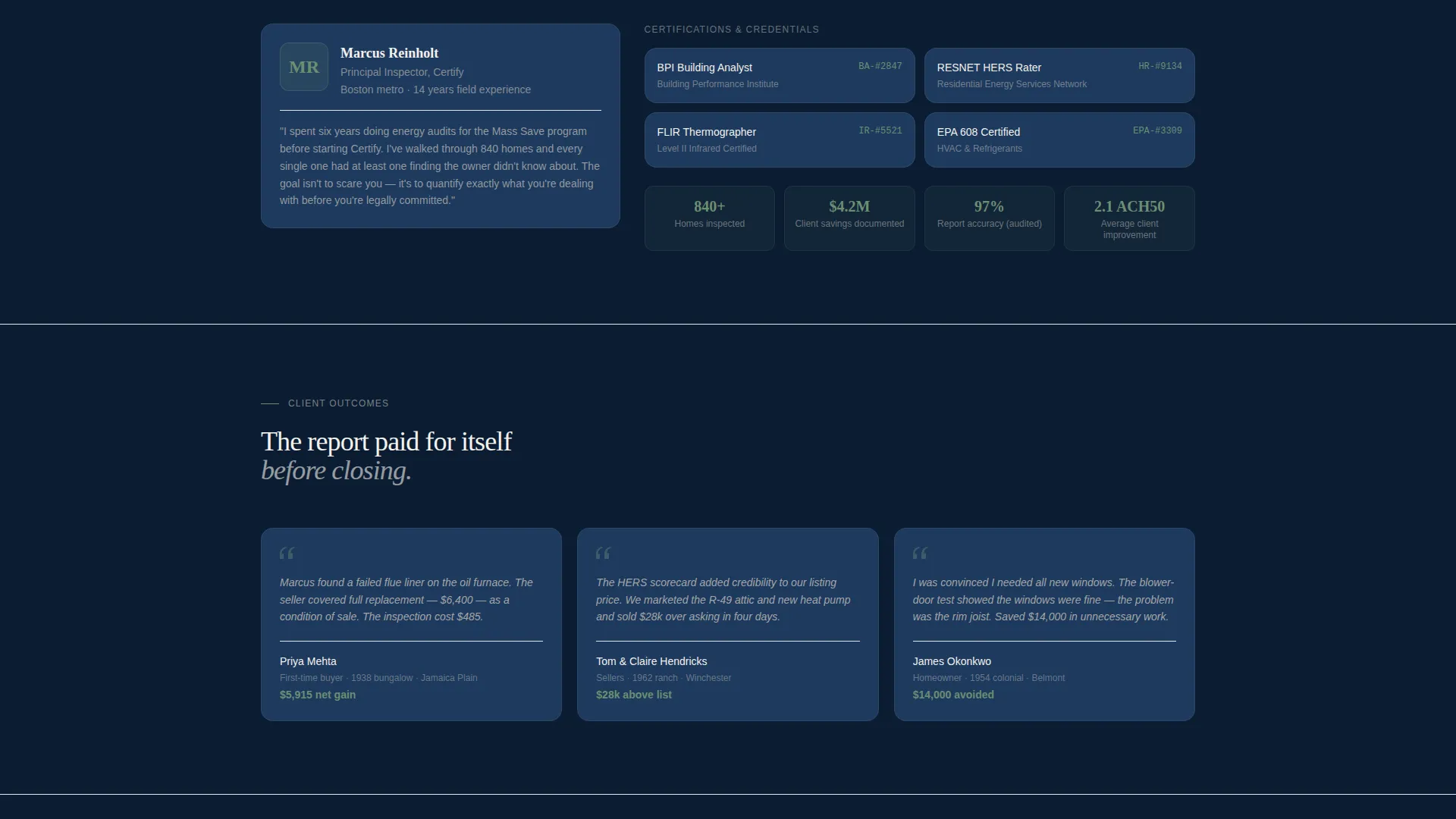 Eco Home Inspector Landing Page Template