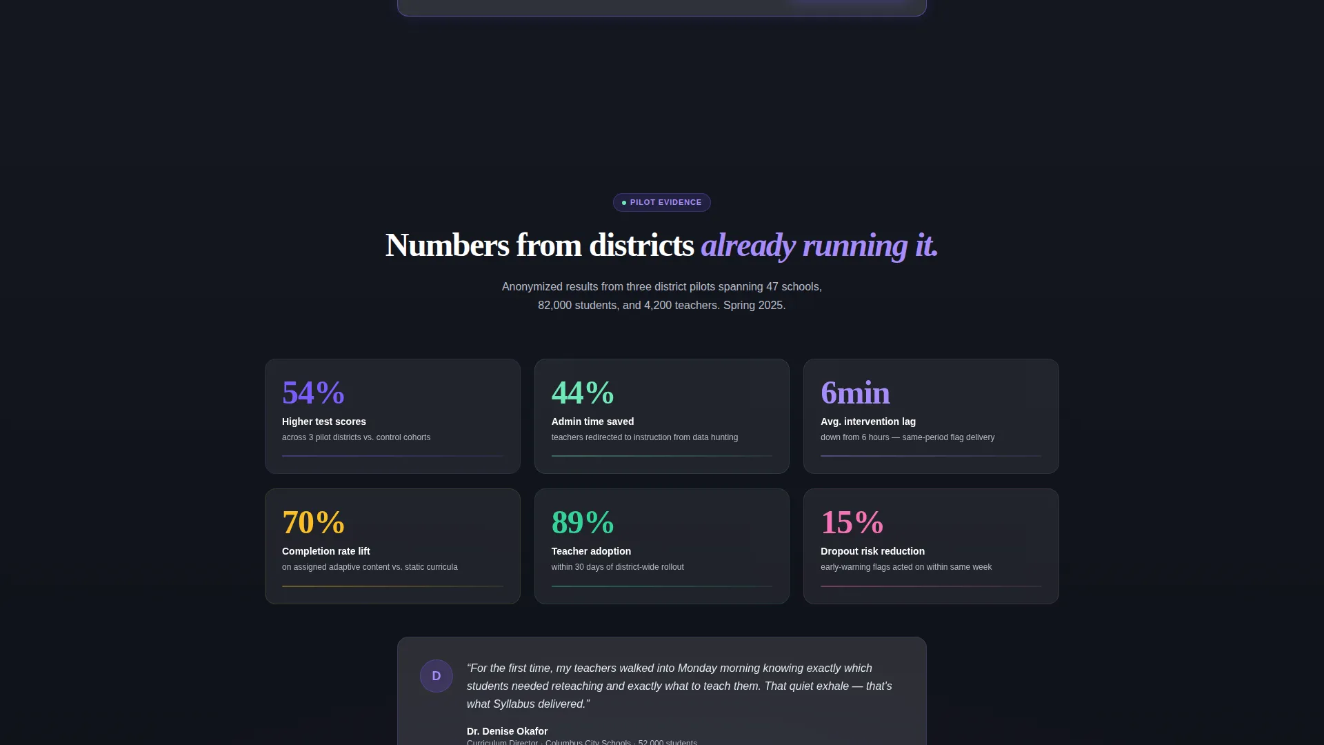 K-12 AI Recommendation Engine Landing Page