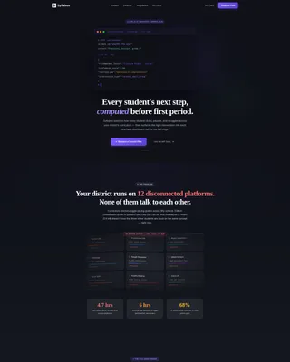 K-12 AI Recommendation Engine Landing Page