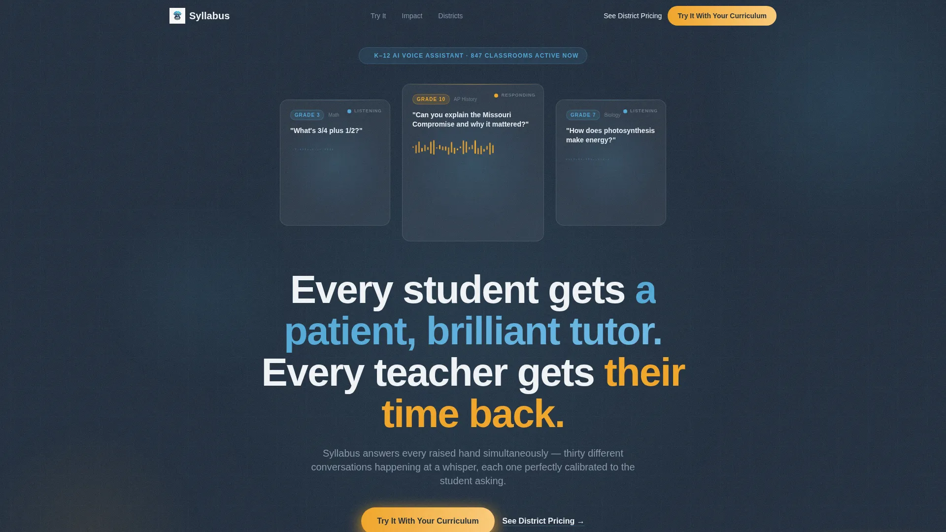 K-12 AI Voice Assistant Landing Page Template
