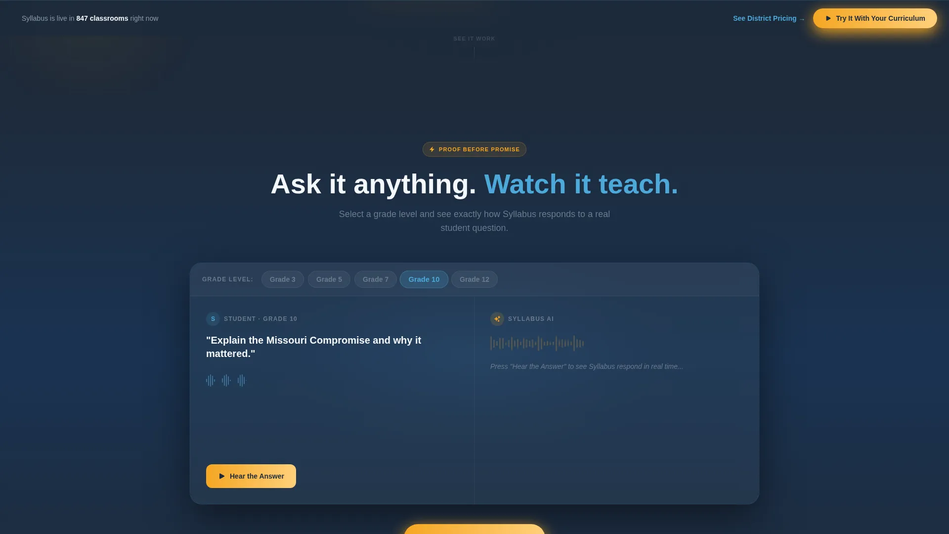 K-12 AI Voice Assistant Landing Page Template