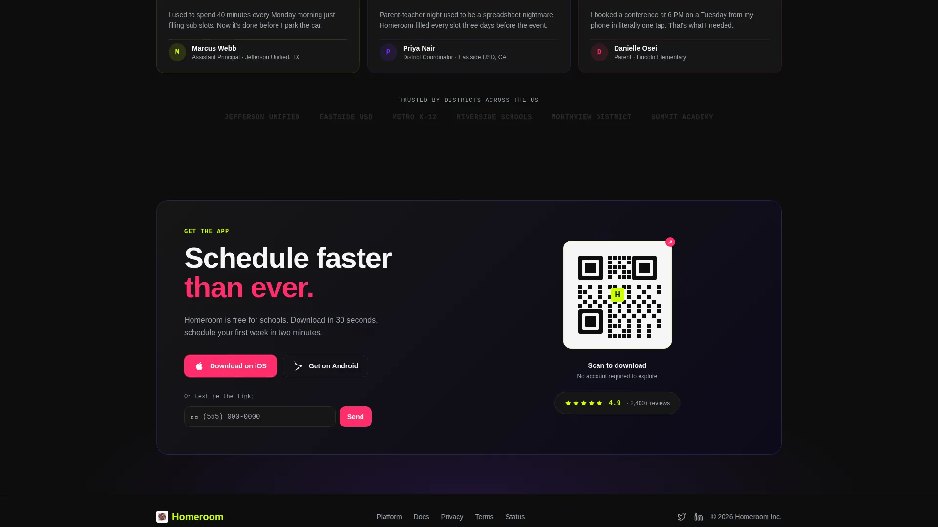 K-12 Scheduling Booking Landing Page Template