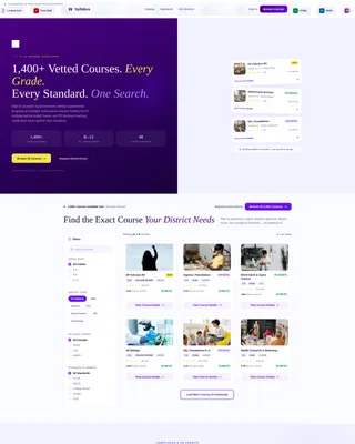 K-12 Course Platform Landing Page Template