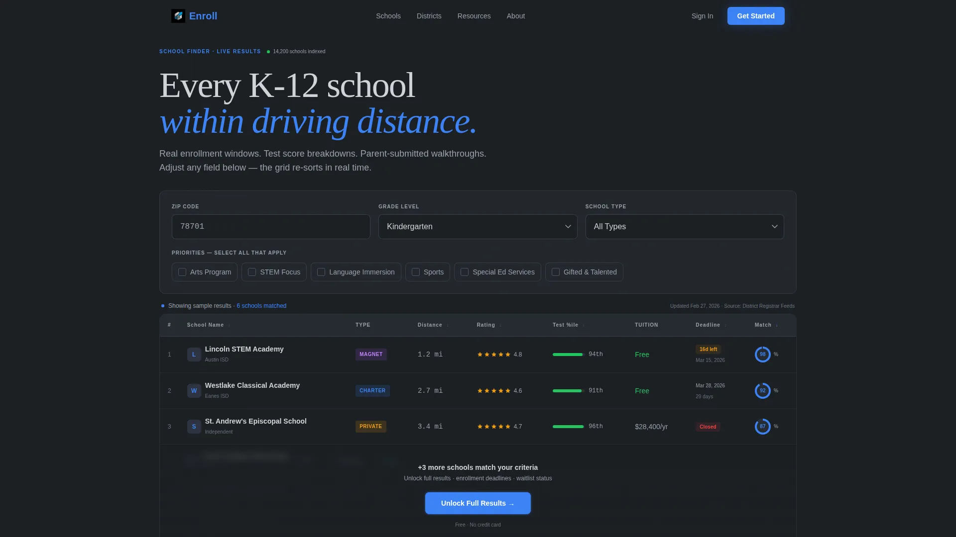 K-12 School Directory Landing Page Template