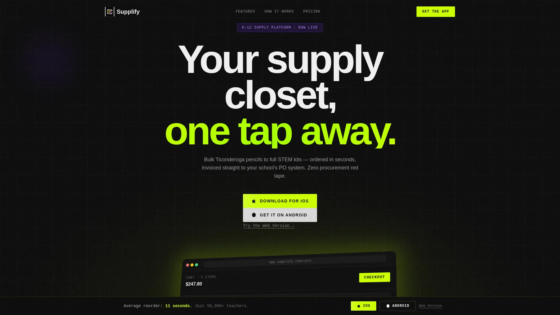 K-12 Education Supply Store Landing Page Template