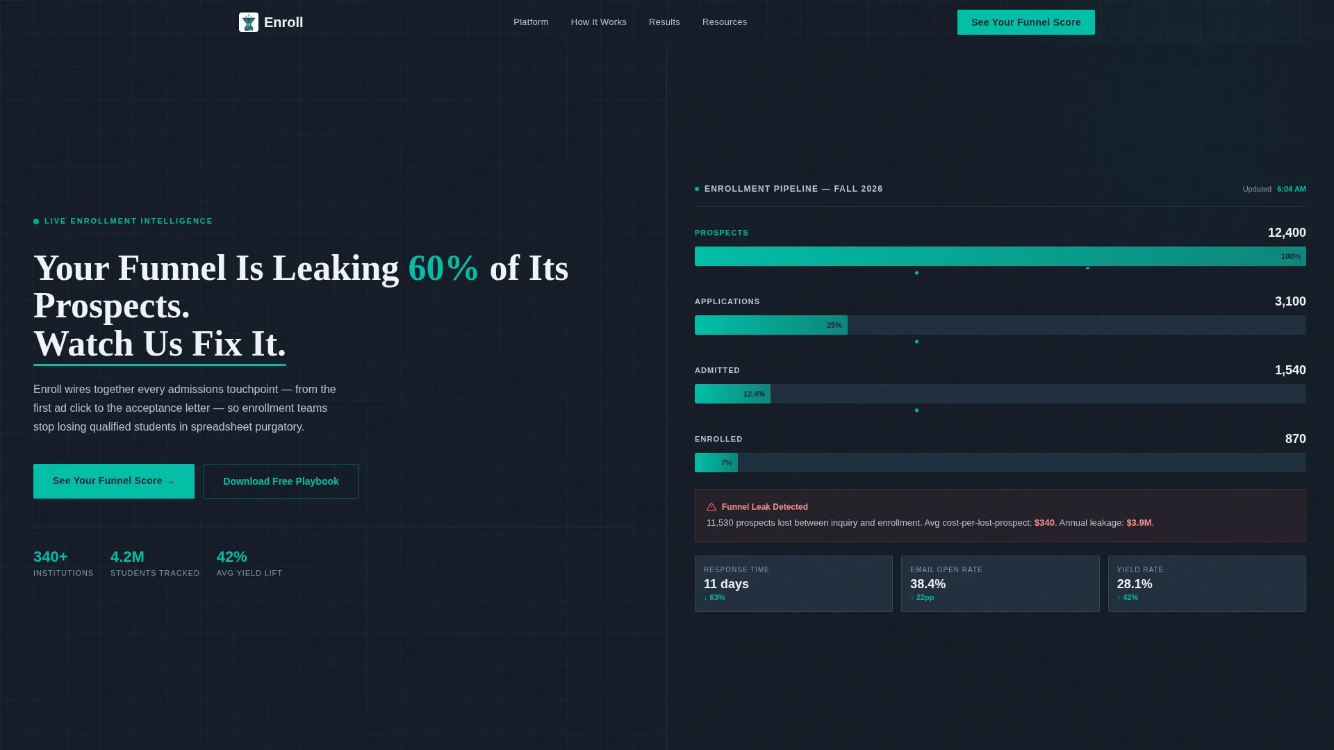 School Enrollment Landing Page Template