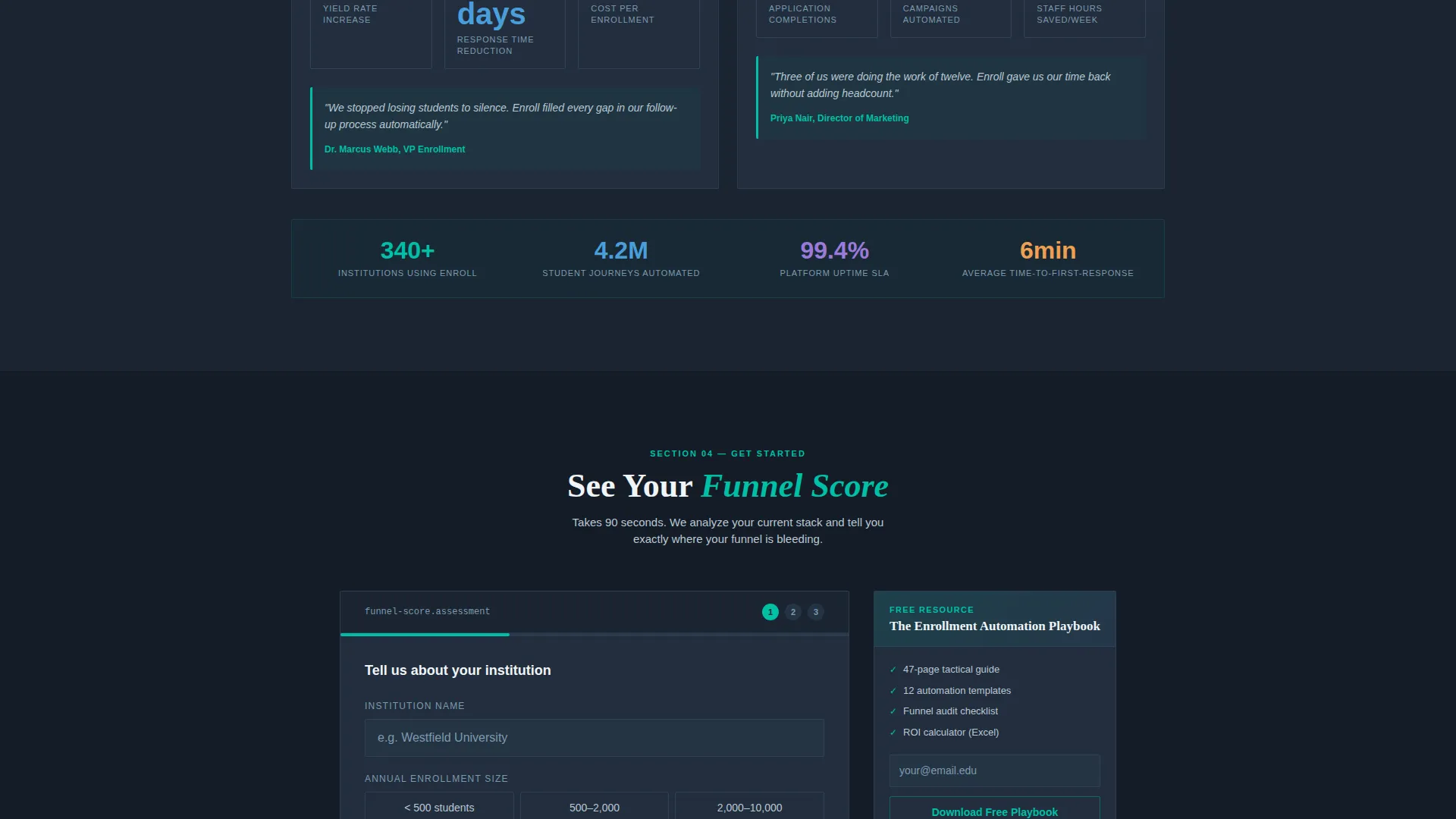 School Enrollment Landing Page Template
