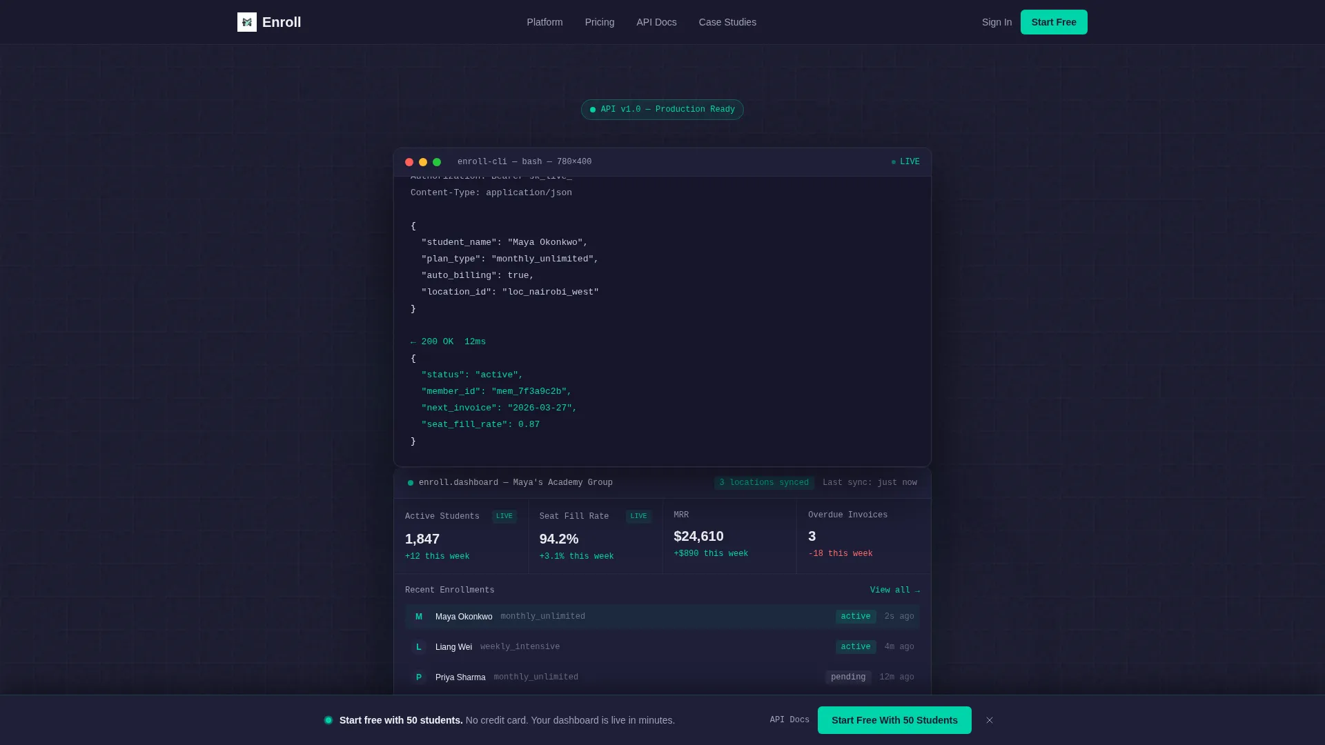 Education Membership Management Landing Page Template