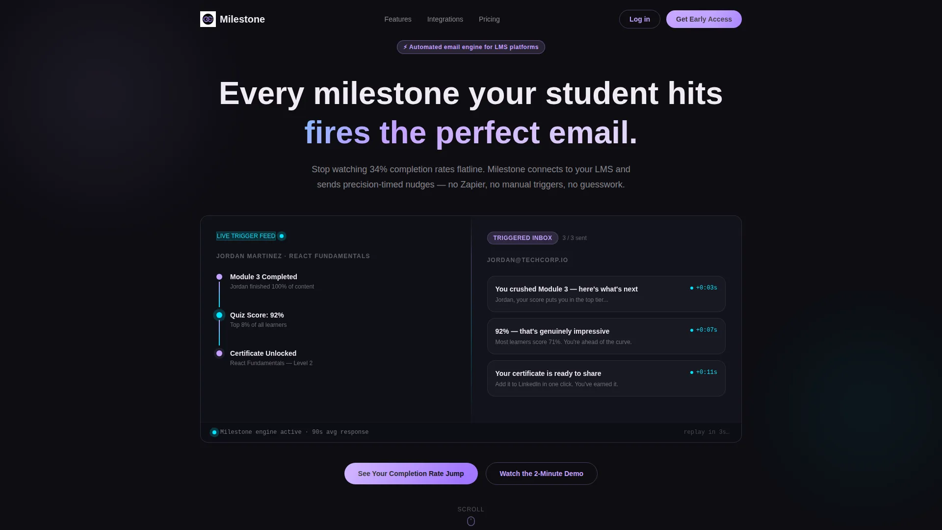 Education Email Automation Landing Page Template