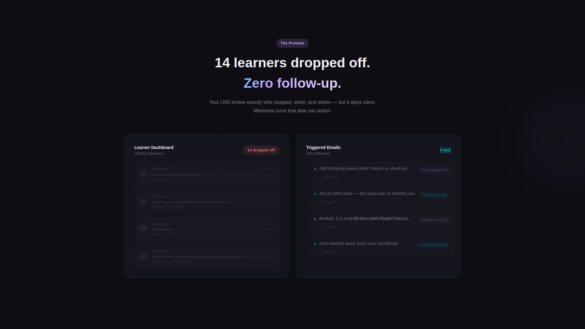 Education Email Automation Landing Page Template