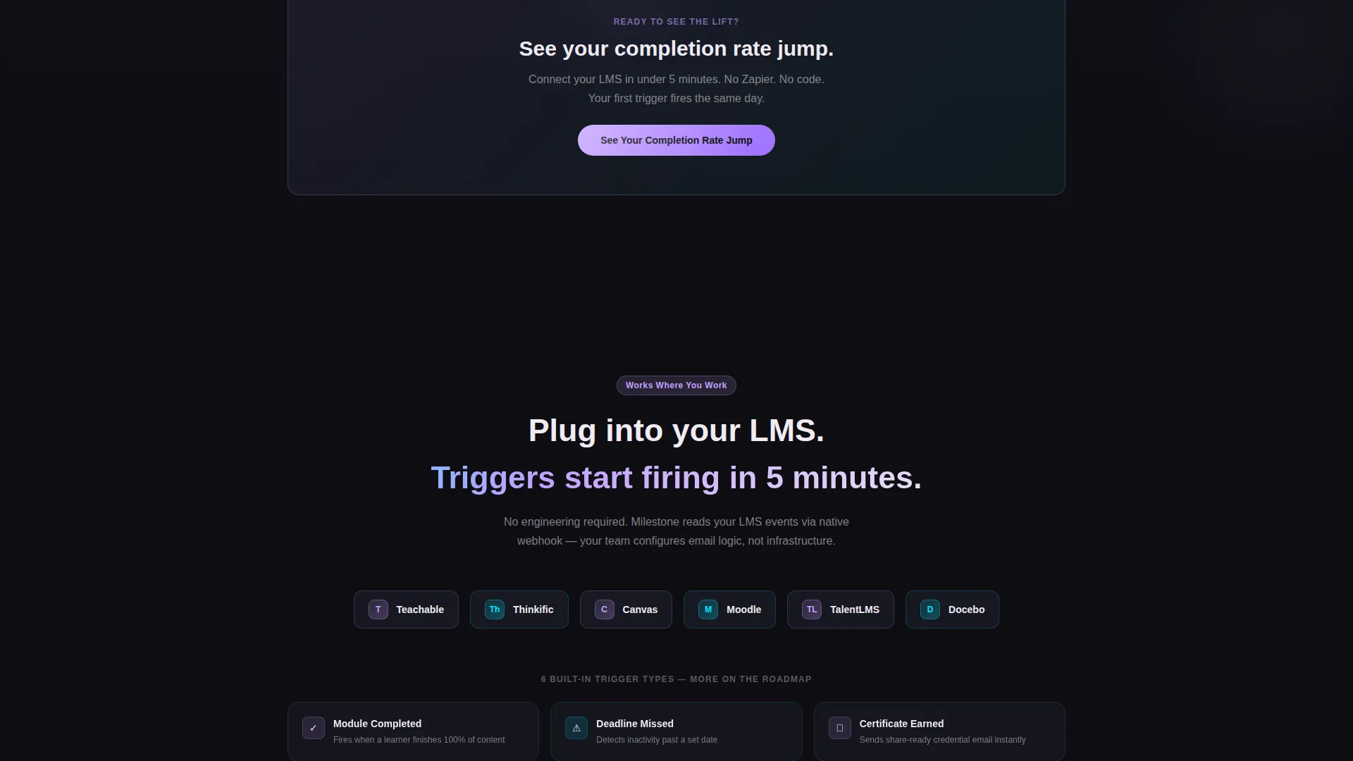 Education Email Automation Landing Page Template